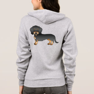 Black And Tan Wire Haired Dachshund Cartoon Dog Hoodie
