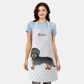 Black And Tan Wire Haired Dachshund Dog And Name Apron (Worn)