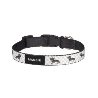 Black And Tan Wire Haired Dachshund Dog &amp; Name Pet Collar
