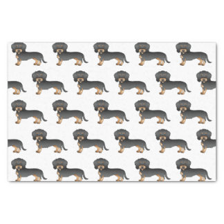 Black And Tan Wire Haired Dachshund Dog Pattern Tissue Paper