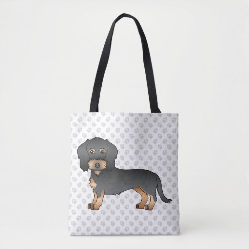 Black And Tan Wire Haired Dachshund Dog  Paws Tote Bag