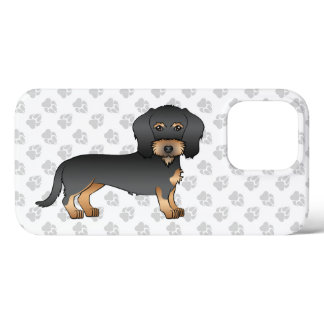 Black And Tan Wire Haired Dachshund Dog With Paws iPhone 13 Pro Case