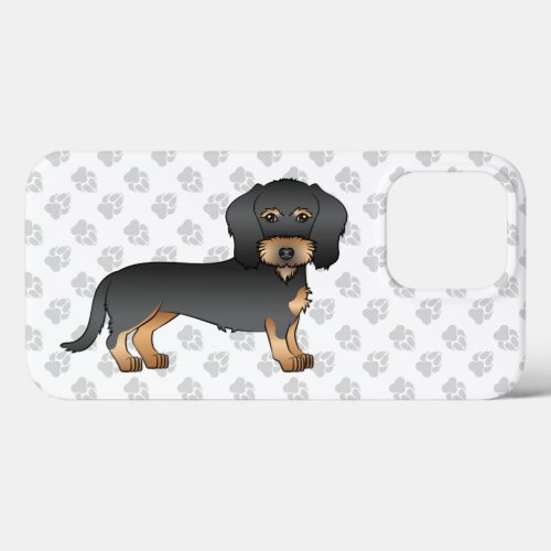 Black And Tan Wire Haired Dachshund Dog With Paws iPhone 13 Pro Case