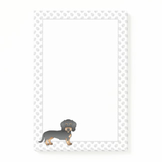 Black And Tan Wire Haired Dachshund Dog With Paws Post-it Notes