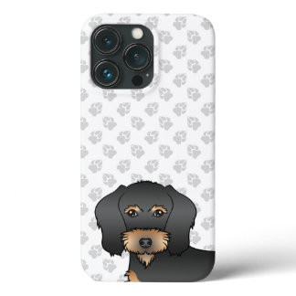 Black And Tan Wire Haired Dachshund Head And Paws iPhone 13 Pro Case