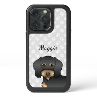 Black And Tan Wire Haired Dachshund Head &amp; Name iPhone 13 Pro Case