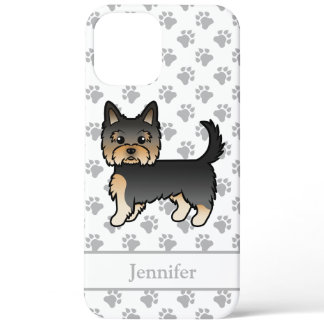 Black And Tan Yorkshire Terrier Cartoon Dog &amp; Name iPhone 12 Pro Max Case