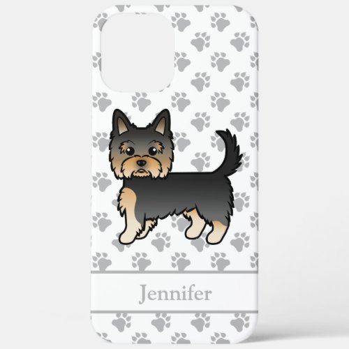 Black And Tan Yorkshire Terrier Cartoon Dog  Name iPhone 12 Pro Max Case