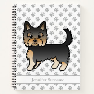 Black And Tan Yorkshire Terrier Cartoon Dog &amp; Name Notebook