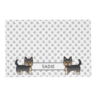 Black And Tan Yorkshire Terrier Cartoon Dog &amp; Name Placemat