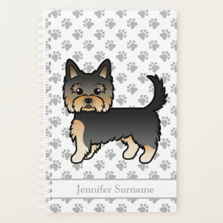Black And Tan Yorkshire Terrier Cartoon Dog &amp; Name Planner