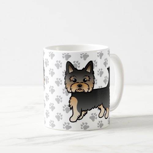 Black And Tan Yorkshire Terrier Cartoon Dog  Paws Coffee Mug