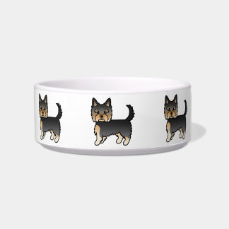 Black And Tan Yorkshire Terrier Cartoon Dogs Bowl