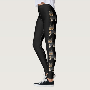 Black And Tan Yorkshire Terrier Cartoon Dogs Leggings
