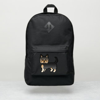 Black And Tan Yorkshire Terrier Cute Cartoon Dog Port Authority® Backpack