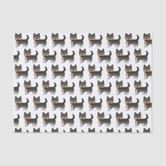 Black And Tan Yorkshire Terrier Cute Dog Pattern Tissue Paper