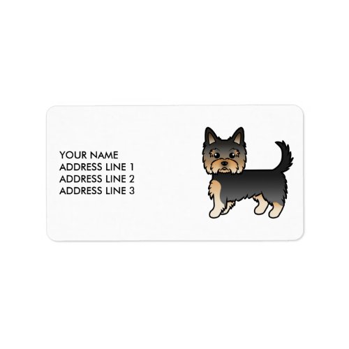 Black And Tan Yorkshire Terrier Dog  Custom Text Label