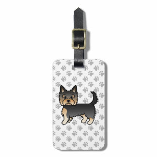 Black And Tan Yorkshire Terrier Dog &amp; Custom Text Luggage Tag