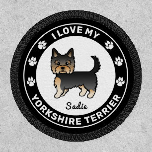 Black And Tan Yorkshire Terrier Dog Love & Text Patch