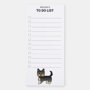 Black And Tan Yorkshire Terrier Dog To Do List Magnetic Notepad