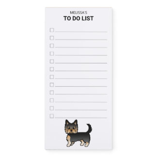 Black And Tan Yorkshire Terrier Dog To Do List Magnetic Notepad