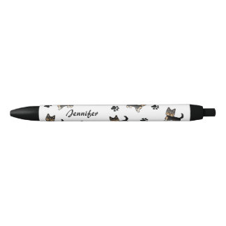 Black And Tan Yorkshire Terrier With Paws &amp; Name Black Ink Pen