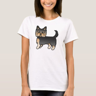 Black And Tan Yorkshire Terrier Yorkie Cartoon Dog T-Shirt