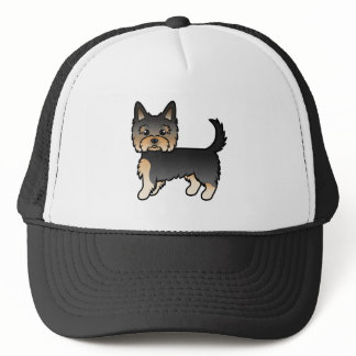 Black And Tan Yorkshire Terrier Yorkie Cartoon Dog Trucker Hat