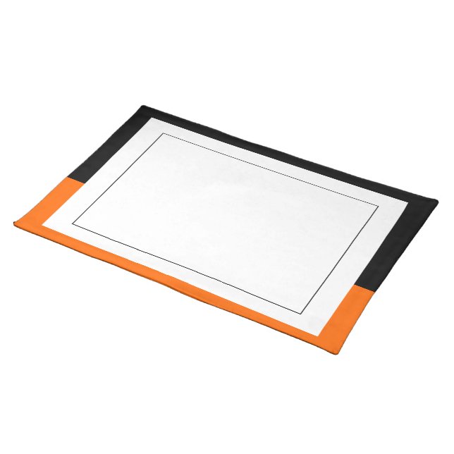 Black and Tangerine Border Placemat (On Table)