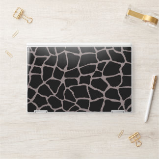 Black and Taupe Abstract Irregular Stone Pattern L HP Laptop Skin