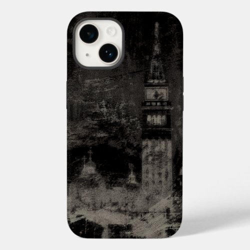 Black and Taupe Distressed Skyline Venice Italy Case_Mate iPhone 14 Case
