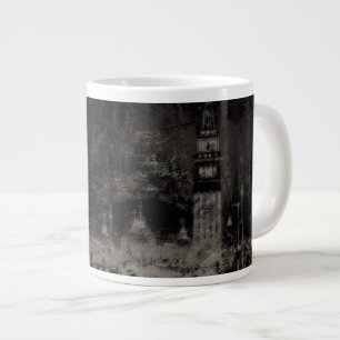 Black and Taupe Distressed Skyline Venice Italy Giant Coffee Mug