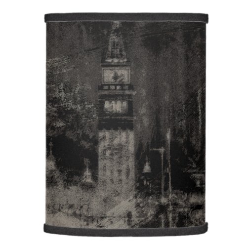 Black and Taupe Distressed Skyline Venice Italy Lamp Shade