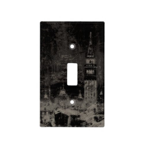 Black and Taupe Distressed Skyline Venice Italy Light Switch Cover