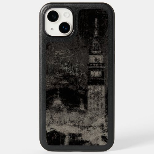 Black and Taupe Distressed Skyline Venice Italy OtterBox iPhone 14 Plus Case