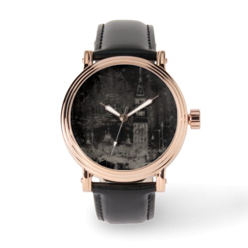 Black and Taupe Distressed Skyline Venice Italy Watch