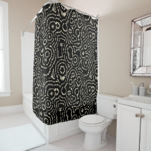 Black and Taupe    Shower Curtain