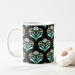 Black and Teal Art Deco Coffee Mug