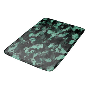 Black and Teal Bath Mat