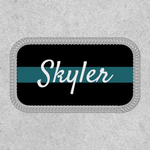 Black and teal blue custom name patches