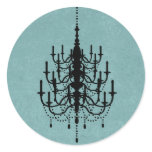 Black and Teal Chandelier Wedding Seal