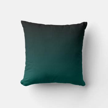 Black And Teal Color Fade Throw Pillow by FantasyPillows at Zazzle