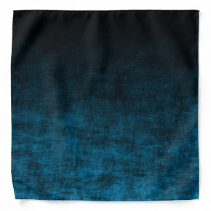 Black and Teal Grunge Ombre Texture Bandana