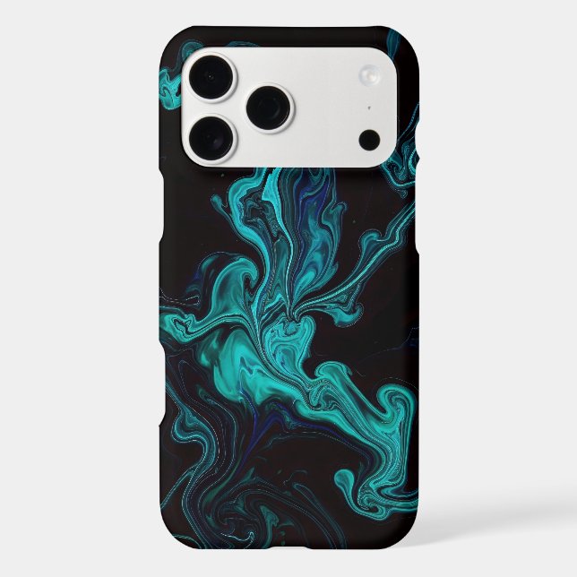 Black and Teal mixture of colors iPhone Case (Back)