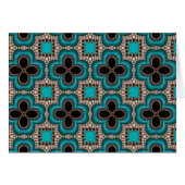 Black and teal Moroccan style geometric pattern (Front Horizontal)