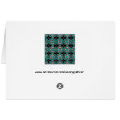Black and teal Moroccan style geometric pattern Cards (Back Horizontal)