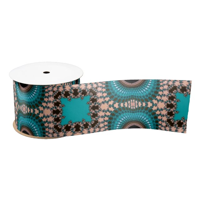 Black and teal Moroccan style ribbon (Spool)