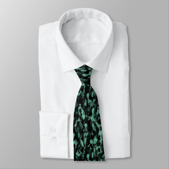 Black and Teal Neck Tie (Tied)