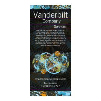 Black and Teal Paisley  Rack Card