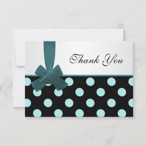 Black and teal polka dots Thank You